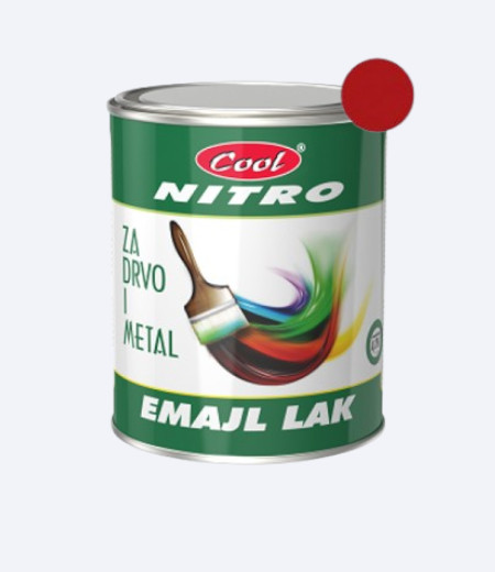 Pakovanje zapremine 0,9l nitro boje metal crvena proizvodnje Hemmax sa crvenim krugom iznad pakovanja