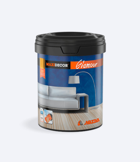 Kutija farbe nijanse Glamour Silver zapremine 3L proizvodnje MAXIDECOR