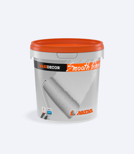 Pakovanje zapremine 1L SMOOTH PRIMER bele boje proizvođača MAXIDECOR