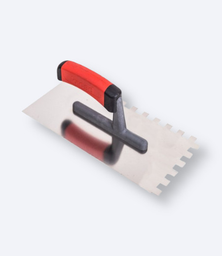 Nazubljena gleterica dimenzije 12x12mm sa crvenom drškom