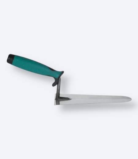 Obla čelična mistrija sa tirkiznom gumenom drškom