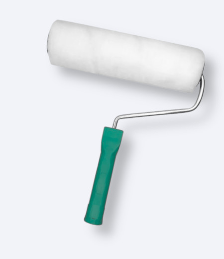 Beli valjak velur dužine 18cm sa zelenom drškom