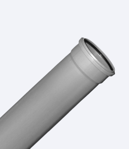 PVC siva cev obima 50mm na svetloj pozadini