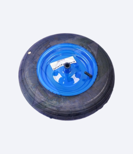Točak za kolica uvozni sa plavom felnom i crnom gumom sa 4 platne
