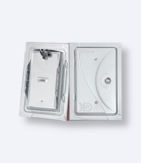 Prednja i zadnja strana vrata za dimnjak bele boje dimenzije 160x280mm